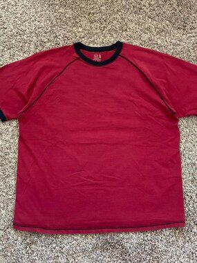 Ringer Tee Red XXL Oversized Relaxed Retro Basics Casual Surf Skate